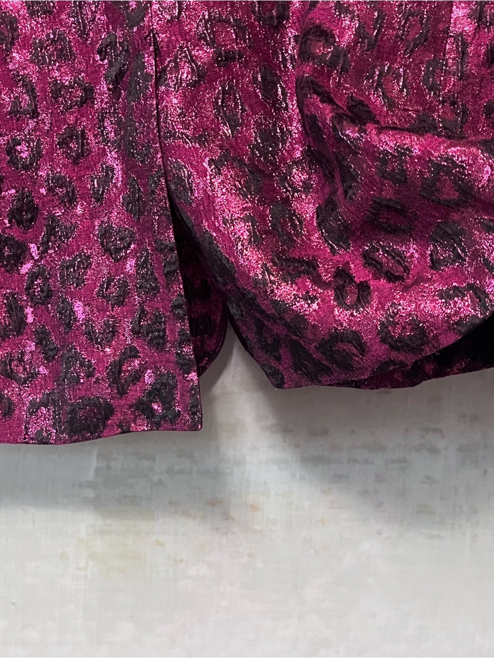 Tanya Taylor Analiese Blazer Metallic Fuchsia Burgundy Pink Leopard Print Size 4 - Picture 9 of 16